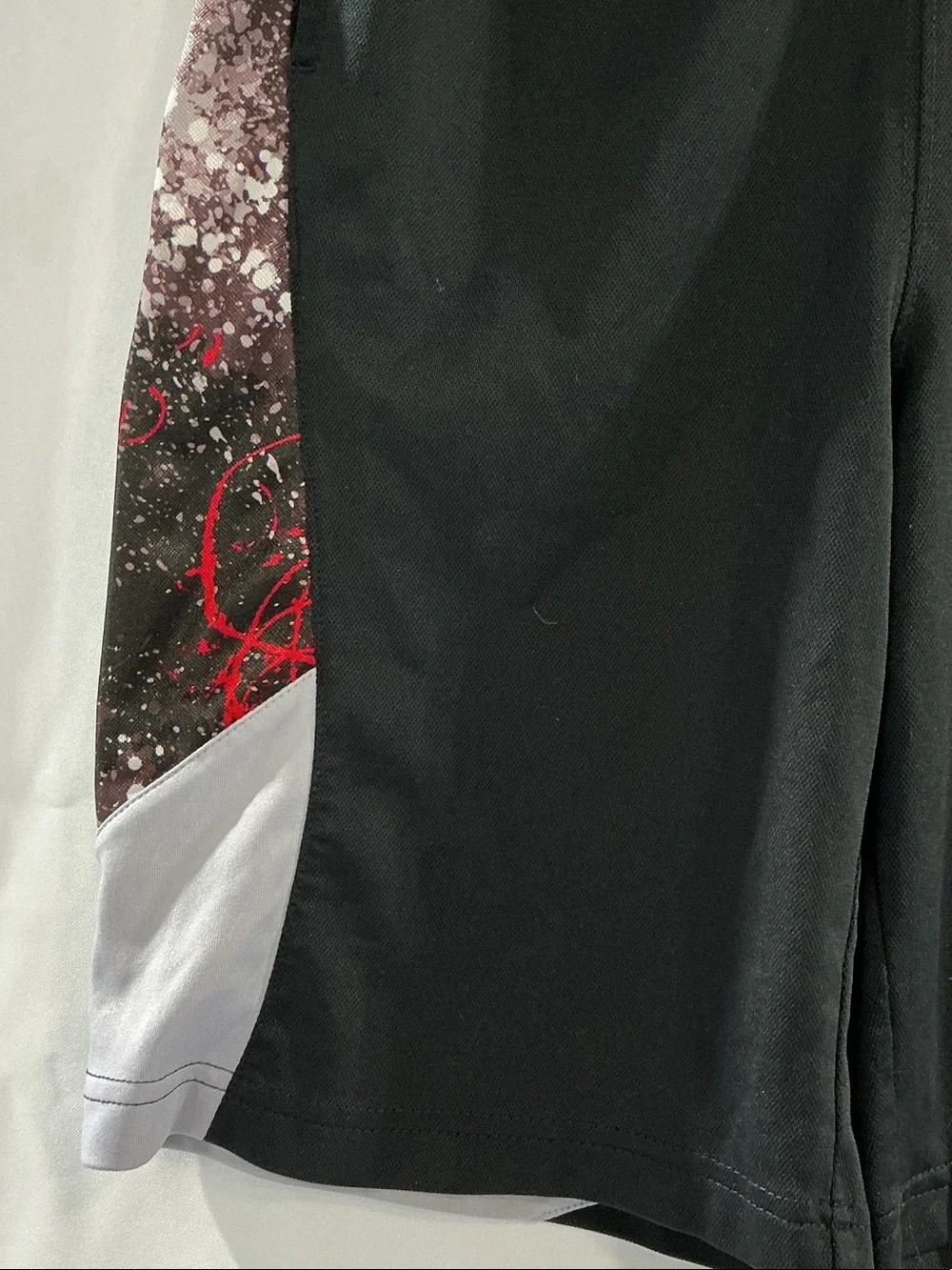 And1 Black Shorts with Red and White Accent Panels